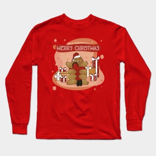 Tardigrade and human wish you Merry Christmas Long Sleeve T-Shirt